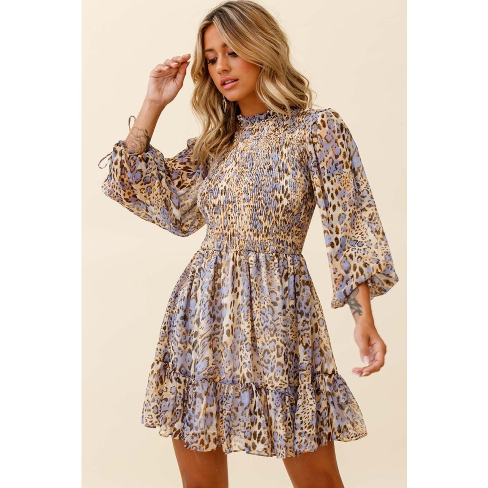 Sage & Paige Leopard Print Baby Doll Dress Sz M
